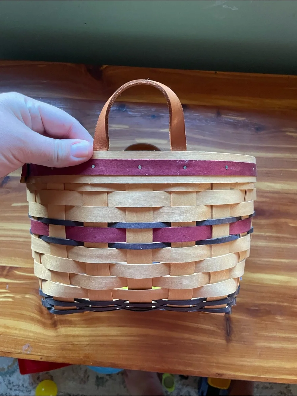 Royce Craft Baskets Woven Wood Basket Amish made  Americana colors